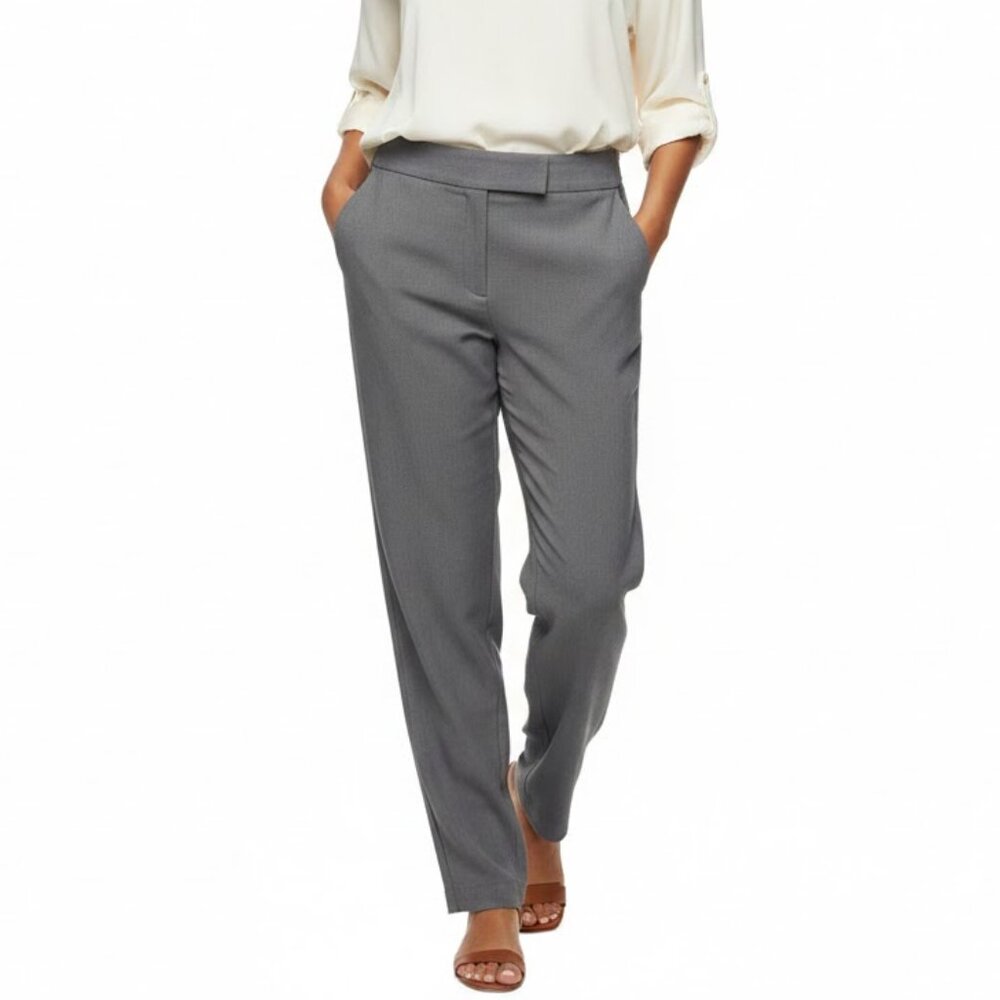 Dressbarn Woman Grey Career Trousers Plus Size 14W Comfort Waist
